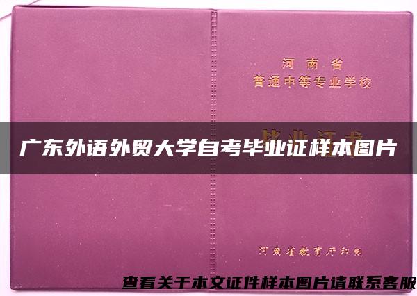 广东外语外贸大学自考毕业证样本图片