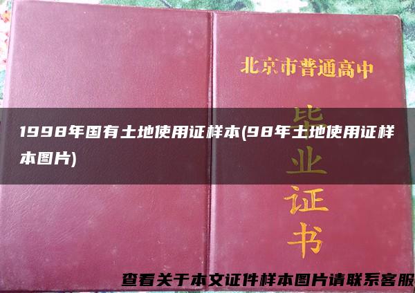 1998年国有土地使用证样本(98年土地使用证样本图片)