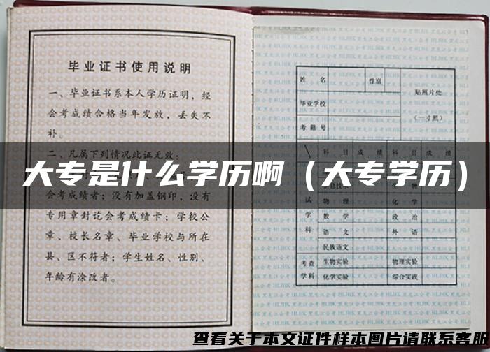 大专是什么学历啊（大专学历）