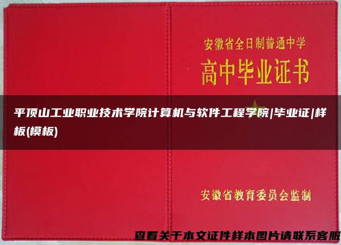 平顶山工业职业技术学院计算机与软件工程学院|毕业证|样板(模板)