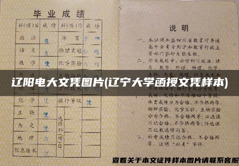 辽阳电大文凭图片(辽宁大学函授文凭样本)