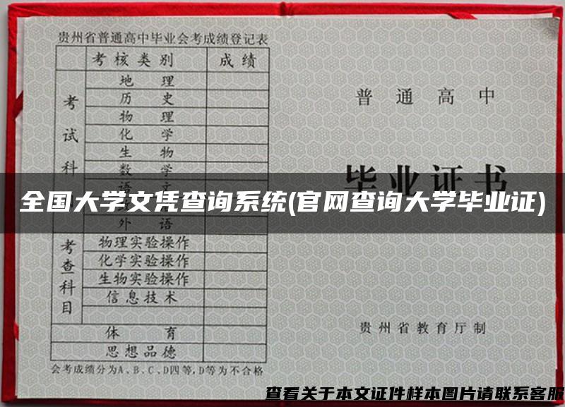 全国大学文凭查询系统(官网查询大学毕业证)