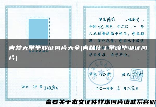 吉林大学毕业证图片大全(吉林化工学院毕业证图片)