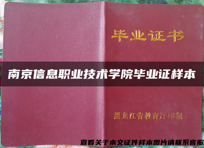 南京信息职业技术学院毕业证样本