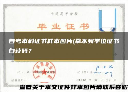 自考本科证书样本图片(拿不到学位证书白读吗？