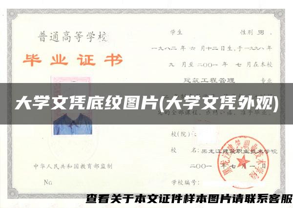 大学文凭底纹图片(大学文凭外观)