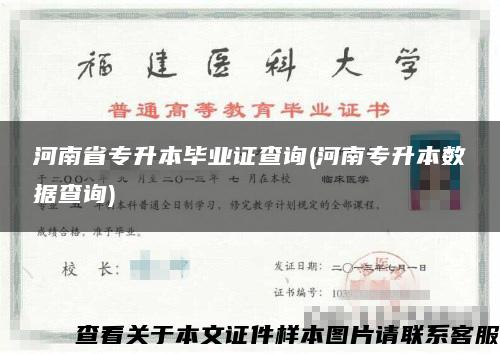 河南省专升本毕业证查询(河南专升本数据查询)