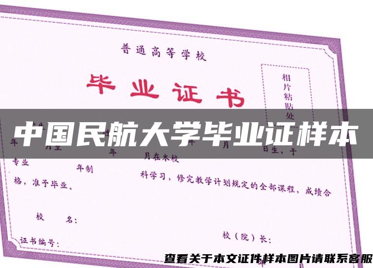 中国民航大学毕业证样本