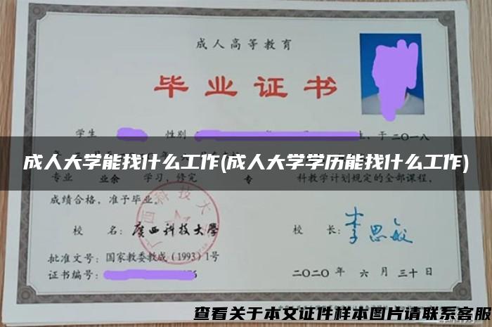 成人大学能找什么工作(成人大学学历能找什么工作)