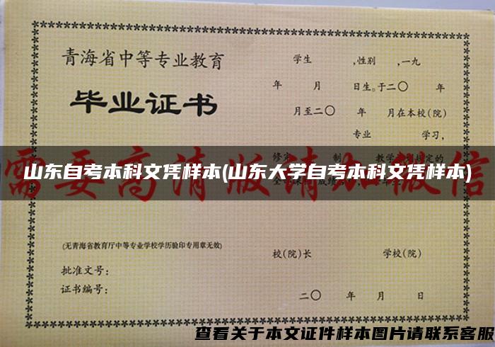 山东自考本科文凭样本(山东大学自考本科文凭样本)