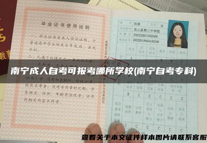 南宁成人自考可报考哪所学校(南宁自考专科)