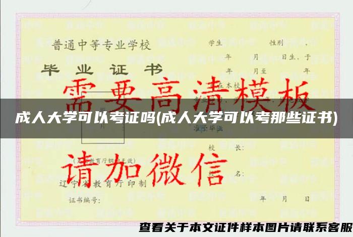 成人大学可以考证吗(成人大学可以考那些证书)