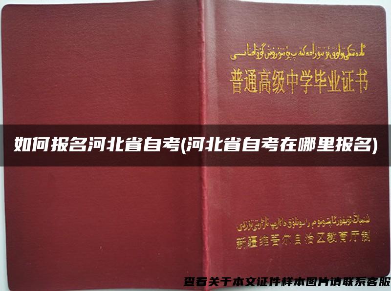 如何报名河北省自考(河北省自考在哪里报名)