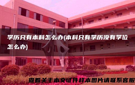 学历只有本科怎么办(本科只有学历没有学位怎么办)