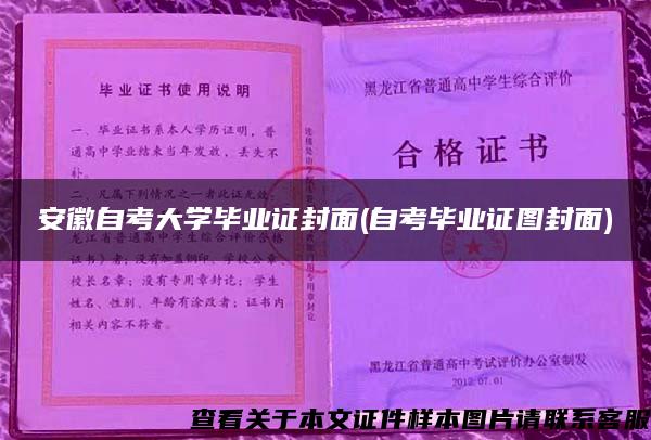 安徽自考大学毕业证封面(自考毕业证图封面)