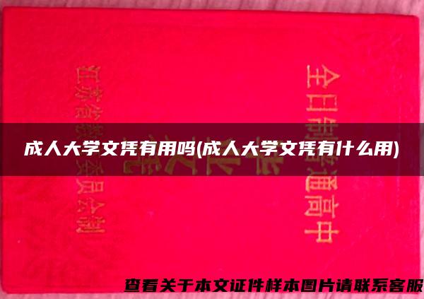 成人大学文凭有用吗(成人大学文凭有什么用)