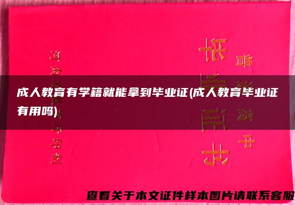 成人教育有学籍就能拿到毕业证(成人教育毕业证有用吗)