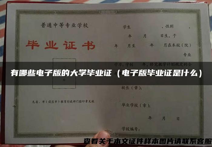 有哪些电子版的大学毕业证（电子版毕业证是什么）