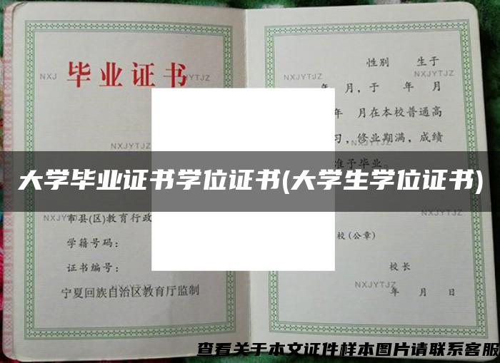 大学毕业证书学位证书(大学生学位证书)