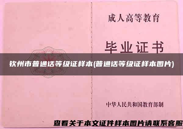 钦州市普通话等级证样本(普通话等级证样本图片)