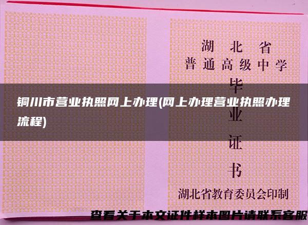 铜川市营业执照网上办理(网上办理营业执照办理流程)