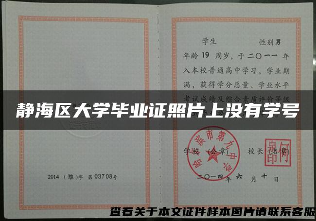 静海区大学毕业证照片上没有学号