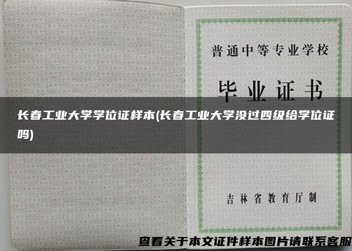 长春工业大学学位证样本(长春工业大学没过四级给学位证吗)