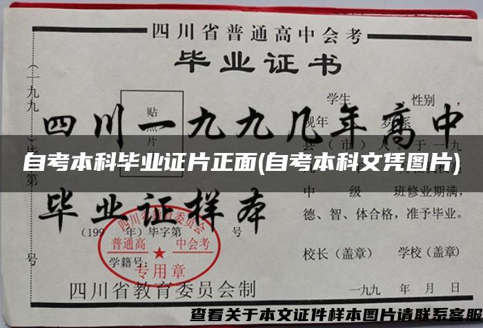 自考本科毕业证片正面(自考本科文凭图片)