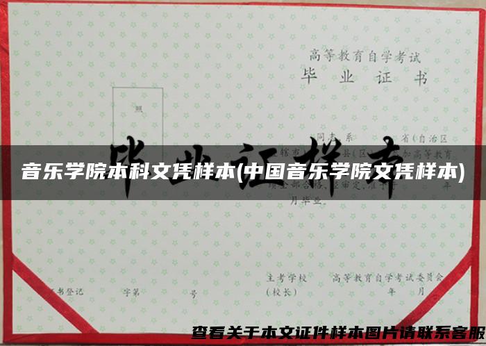 音乐学院本科文凭样本(中国音乐学院文凭样本)