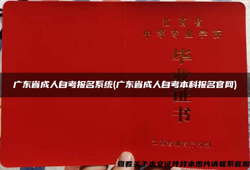 广东省成人自考报名系统(广东省成人自考本科报名官网)