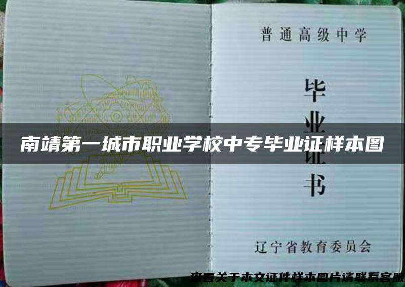 南靖第一城市职业学校中专毕业证样本图