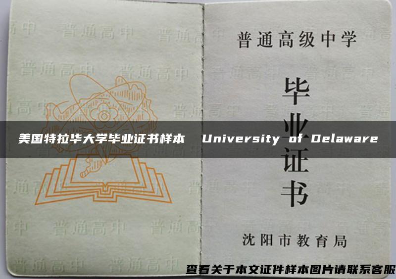 美国特拉华大学毕业证书样本  University of Delaware