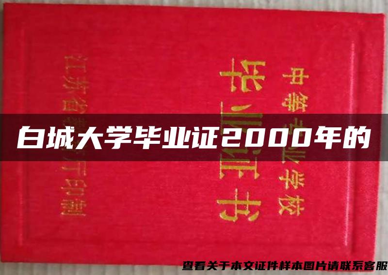 白城大学毕业证2000年的