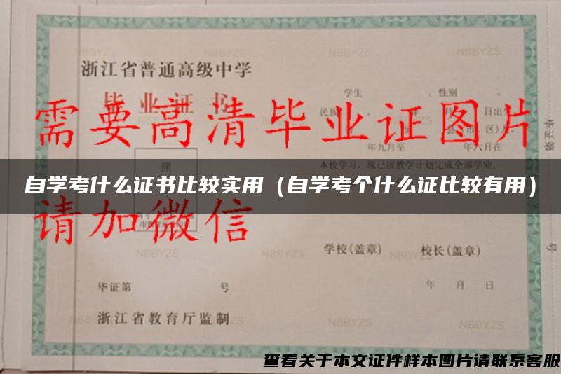 自学考什么证书比较实用（自学考个什么证比较有用）