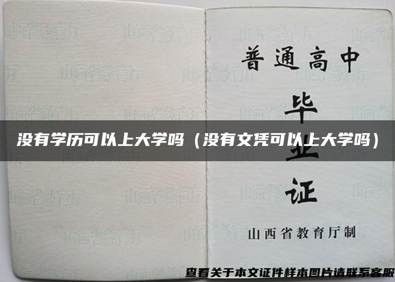 没有学历可以上大学吗（没有文凭可以上大学吗）