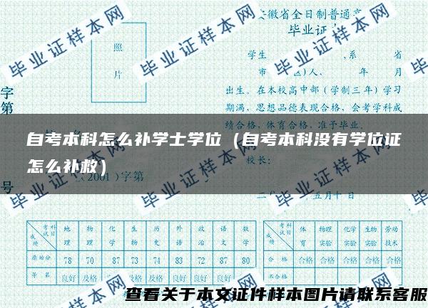 自考本科怎么补学士学位（自考本科没有学位证怎么补救）