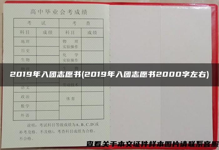 2019年入团志愿书(2019年入团志愿书2000字左右)