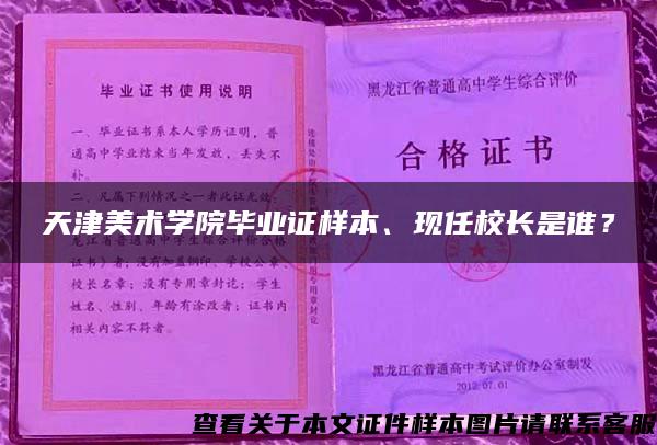 天津美术学院毕业证样本、现任校长是谁？