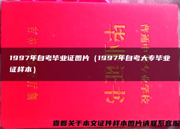 1997年自考毕业证图片（1997年自考大专毕业证样本）