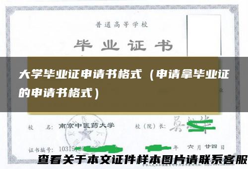 大学毕业证申请书格式（申请拿毕业证的申请书格式）