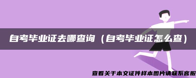 自考毕业证去哪查询（自考毕业证怎么查）