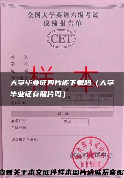 大学毕业证图片能下载吗（大学毕业证有照片吗）