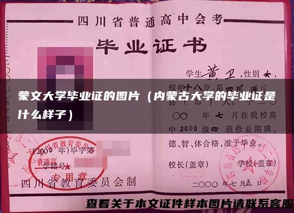 蒙文大学毕业证的图片（内蒙古大学的毕业证是什么样子）