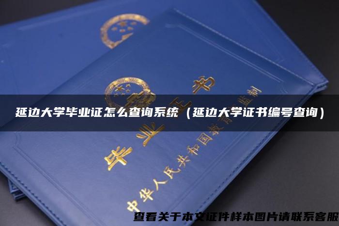 延边大学毕业证怎么查询系统（延边大学证书编号查询）