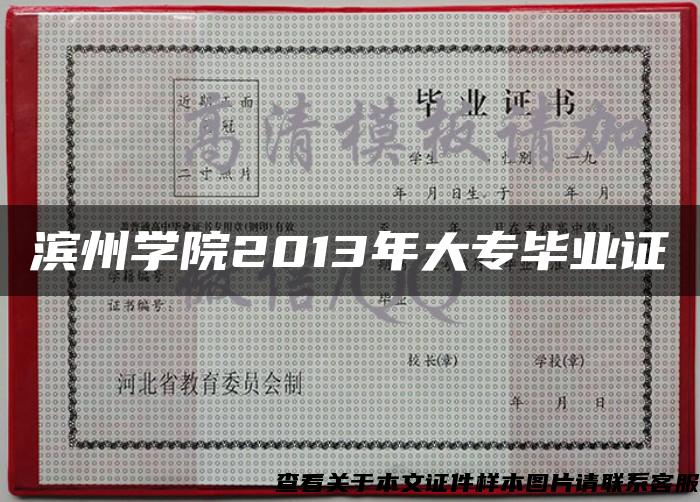 滨州学院2013年大专毕业证