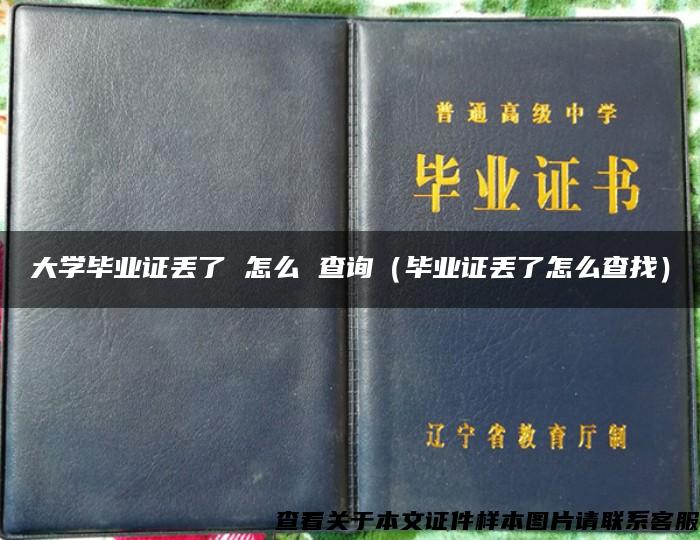 大学毕业证丢了 怎么 查询（毕业证丢了怎么查找）