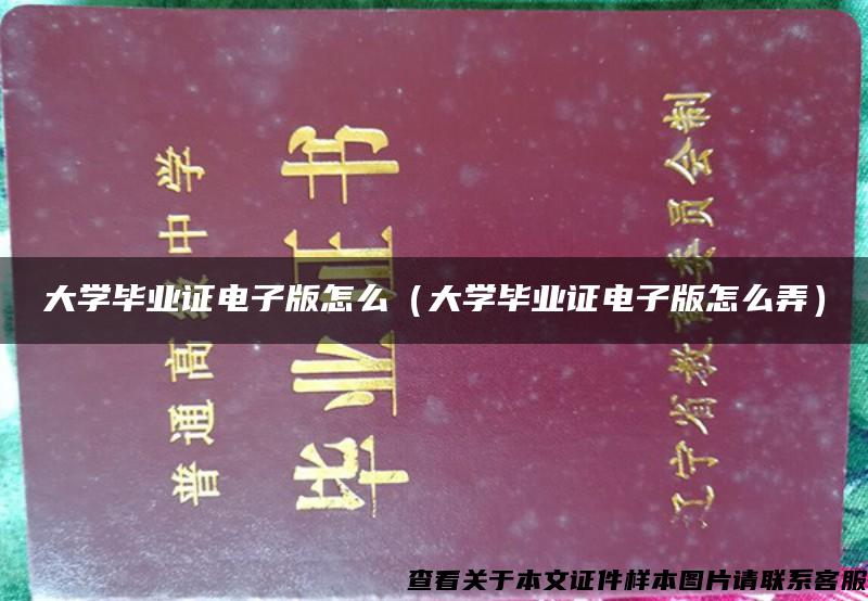 大学毕业证电子版怎么（大学毕业证电子版怎么弄）