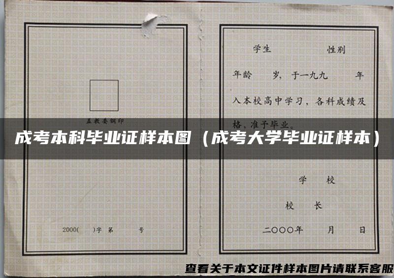 成考本科毕业证样本图（成考大学毕业证样本）