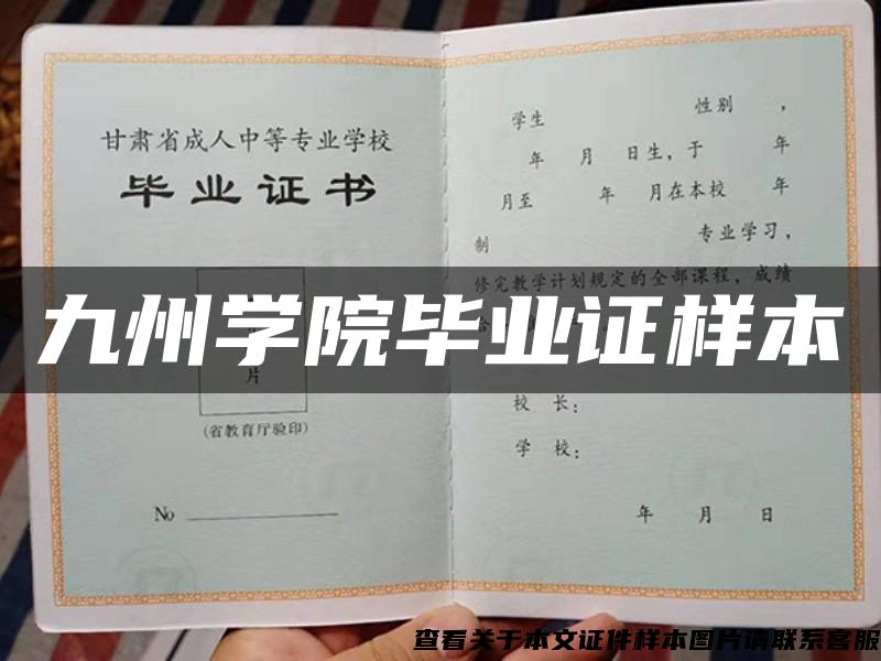 九州学院毕业证样本