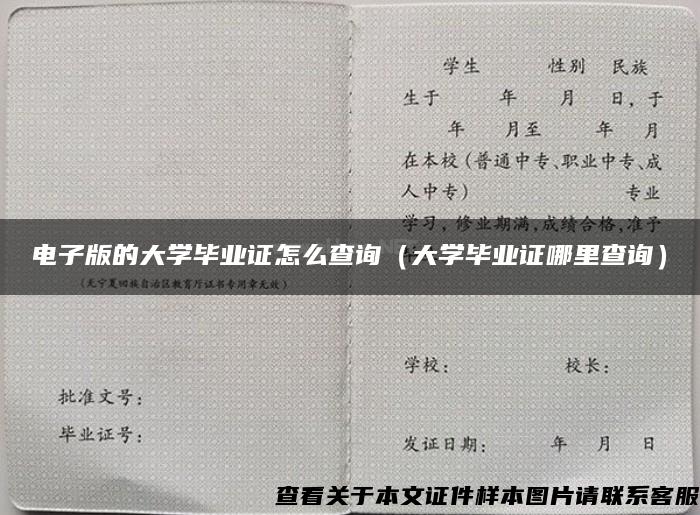 电子版的大学毕业证怎么查询（大学毕业证哪里查询）